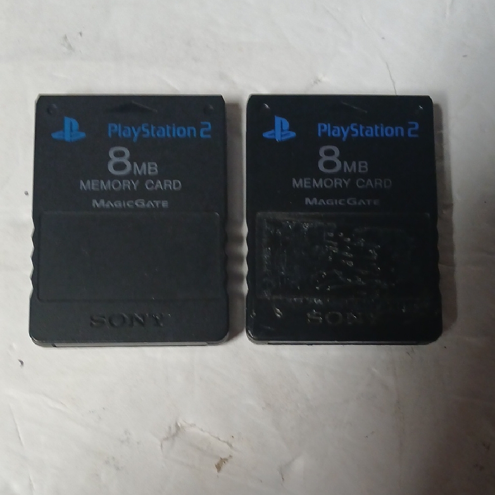 Lot Of 2 SONY OEMSony PlayStation 2 Black Memory Cards 8MB